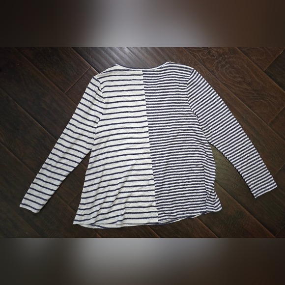 Lane Bryant Womens Striped Long Sleeve Pullover Fleece Sweater 14/16 - Picture 2 of 10